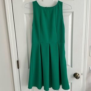 Green cutout back dress